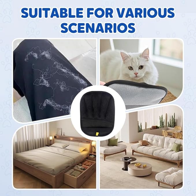 2 PCS Pet Hair Removal Glove for Cats & Dogs–Reusable Magic Brush Pet Hair Remover,Upgraded 5-Finger Electrostatic Pet Hair Gloves, Removes Loose Hair from Furniture,Clothes & Car Seats