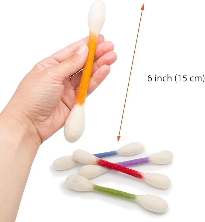 Swabs Cat Toys with Catnip - 6 Pk | Durable for Chew, Cute Cat Toys Interactive Kitty for Boredom, Exercise, & Play | Filled w/Organic Catnip for Anxiety & as Digestive Aid