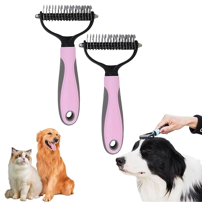 Vivanchor Deshedder, Vivanchor Pet Pro, Grooming Tool for Dogs/Cats, Double Sided Pet Grooming Brush, Professional Deshedding Tool, Pets Hair Remover Shedding, Long Haired Dog Brushes