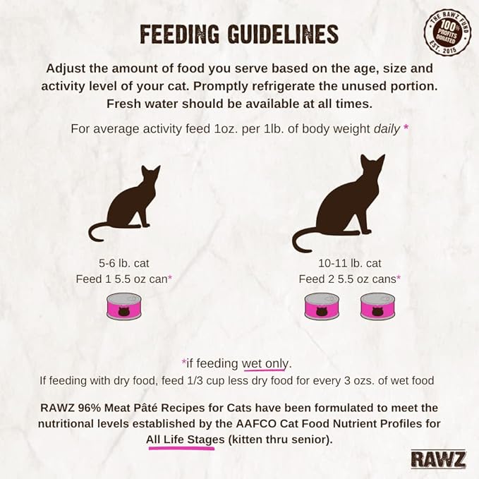Rawz Natural Premium Pate Canned Cat Wet Food - Made with Real Meat Ingredients No BPA or Gums -3 oz Cans (Case Pack of 18) (Salmon)