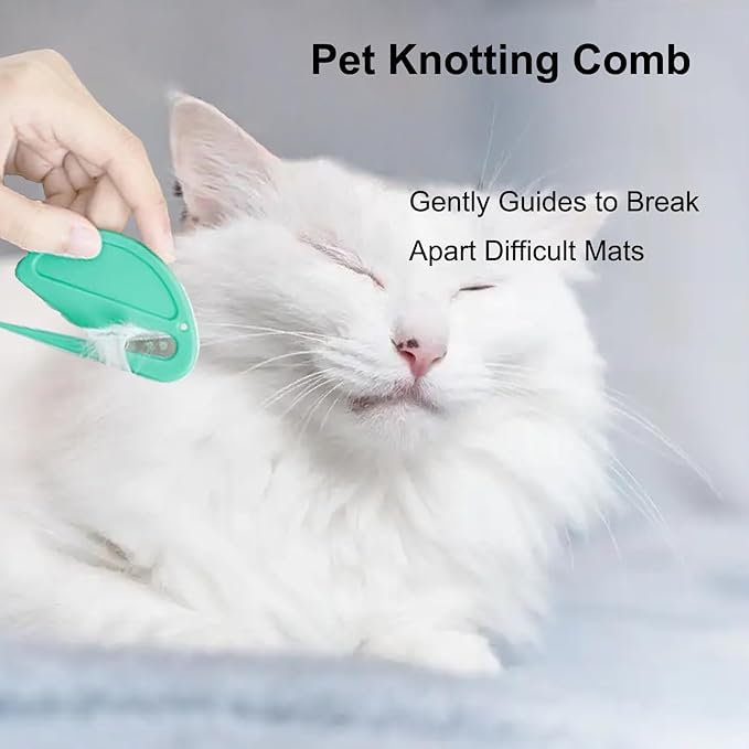 Pet Knotting Comb for Dogs and Cats, Dog Dematting Comb for Long Hair, Pet Hair Removal Tool, Safe and Gentle Knot Remover for Matted Fur, Grooming Comb for Dog and Cat, Easy to Use, Lightweight 5 Pcs