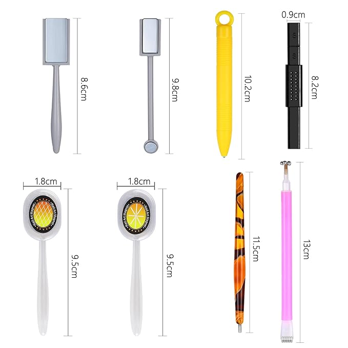WOKOTO 8Pcs Cat Eye Nail Magnet Pens For Nails design tools Cat Eye Gel Nail Polish Magnet Sticks For Acrylic Nails Gradient Nail Art Magnets For Nail Art Cat Eye Magnet For Nails Nail Art Tools