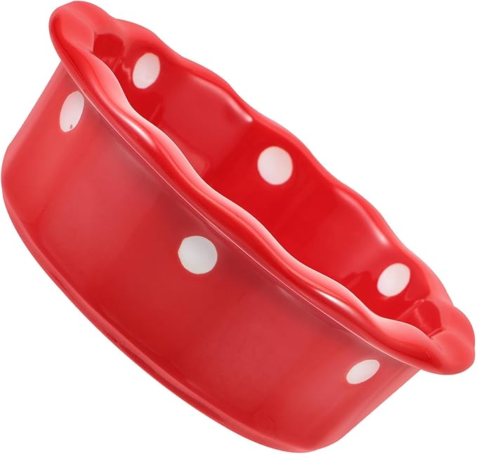 Christmas Ceramic Pet Bowl for Cats and Dogs, Red Floor Feeding Dish, Sturdy Ceramic Dog Food Bowl, Suitable for Indoor Pet Feeding and Watering