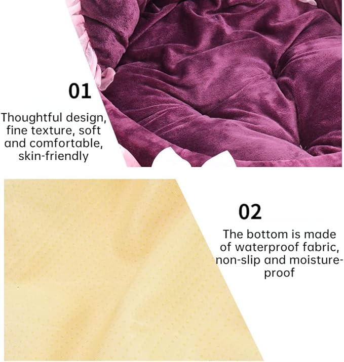 Cute Cat Bed Heart-Shaped Cat Nest Lace Lace Princess Nest Cotton Velvet Warm Soft Cat Sofa Bed Suitable for Cats and Dogs to Spend The Warm Winter (L,Purple)