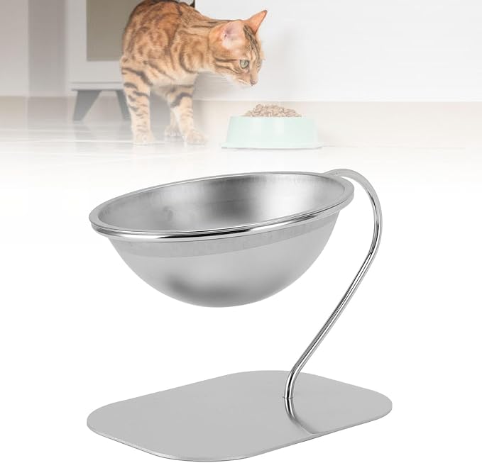 Cat Feeding Bowl, Multifunctional Stainless Steel Elevated Design Dog Water Bowl Disassemble Large Capacity Anti Tipping Raised Pet Food Bowl for Cats Dogs
