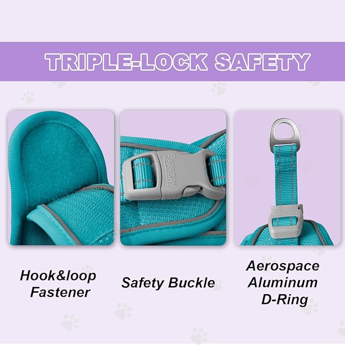 Cat Harness and Leash Set,Escape Proof Kitten Harness,Step in Adjustable Soft Lightweight,Easy Control,Reflective Strips Comfortable for Walking Travel(Ocean Blue,XXS)