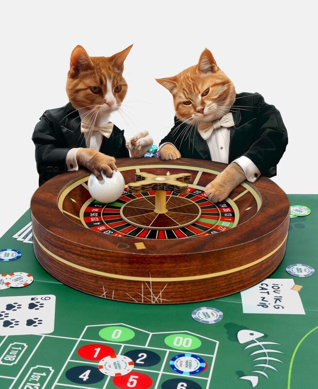 Suck UK - Interactive Cat Toys for Indoor Cats | Moving Spinning Cat Toy | Fun Cats Ball and Puzzle | Gifts for Kittens | Accessories Indoor Play | Stimulant Toy | Exercise Wheel Casino Roulette