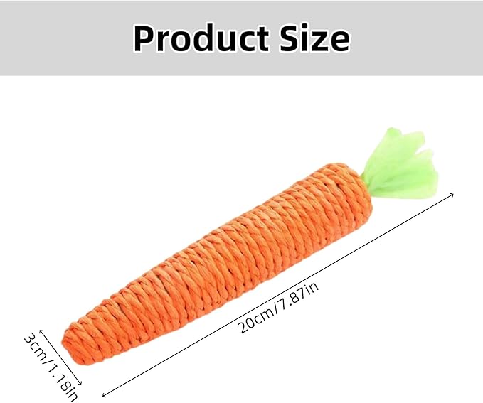 3 Pack Cat Chew Toys for Teething Orange Carrot Cat Chew Rope Toys Teething Aid for Indoor Kittens