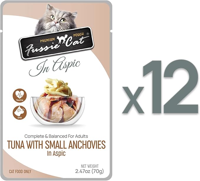 Fussie cat Premium Tuna w/Small Anchovies 12 Count(Pack of 1)