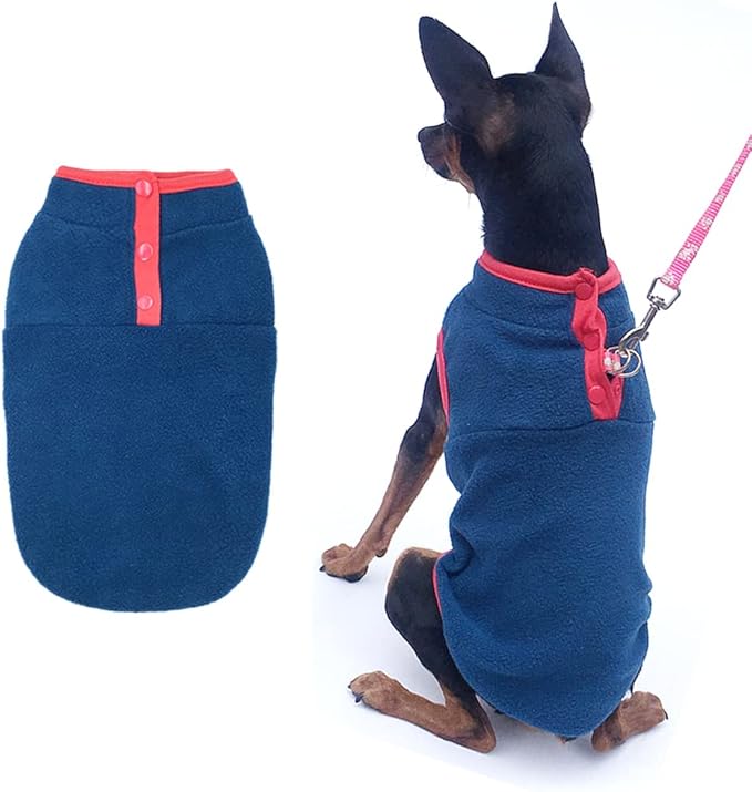 Dog Fleece Sweater, Soft Dog Vest Apparel Sleeveless Puppy Winter Cold Weather Clothes Doggie Jacket Pullover for Small Medium Dogs and Cats (X-Small, Blue)