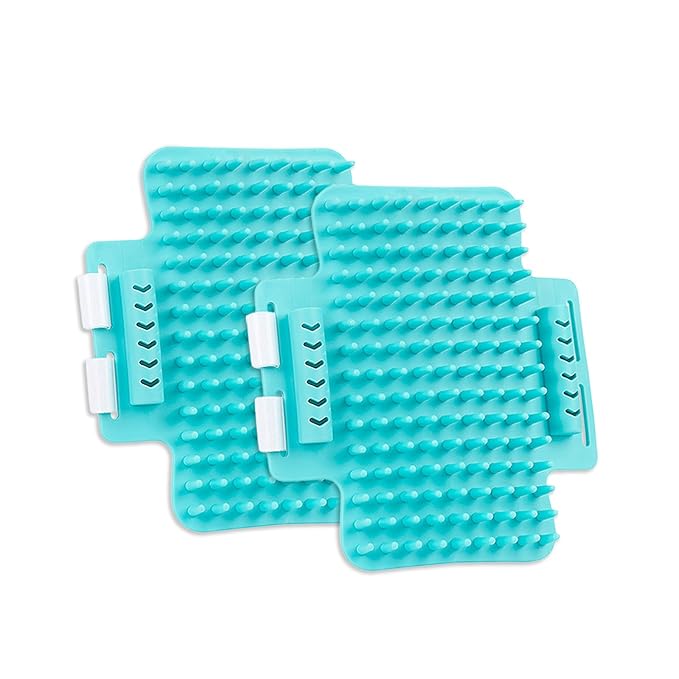 2 Pack Cat Self Groomer, Rubber Table Corner Face Wall Scratcher, Soft Pet Chin Head Grooming Brush Comb for Indoor Kitten Puppy Relaxing Bathing Cleaning, Green