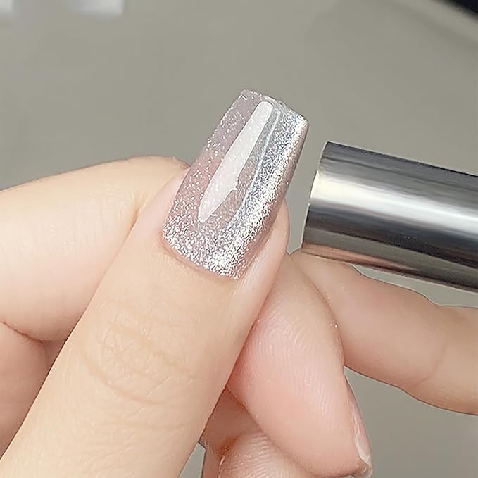 5Pcs Nail Art Magnet Set For Nails 3d Cat Eye Magnets Dual End Cylindrical Flower Point Nail Magnets For Cat Eye Nails Polish Magnets Sticks Nail Art Magnetic Sticks Cat Eye Design Tools