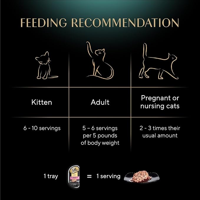 Sheba Perfect Portions Wet Cat Food Cuts in Gravy, Cat Food Wet Recipe, Sustainable Salmon Entree, 2.6 oz. Twin-Pack Trays (24 Count, 48 Servings)