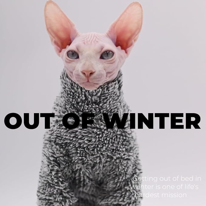 Hairless Cat Clothes Fleece Soft Warm Winter cat Clothes for Sphynx Cats, Devon Rex Cats, Konis Cats (XX-Large)
