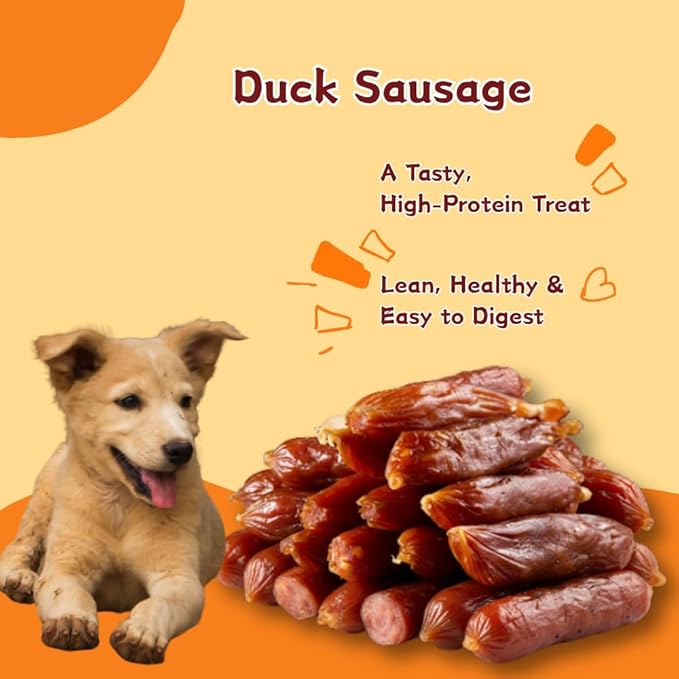 Real Duck Sausage Training Treats, Wholesome & Savory Rewards for Dogs (Duck,14.11 Ounce(Pack of 1))