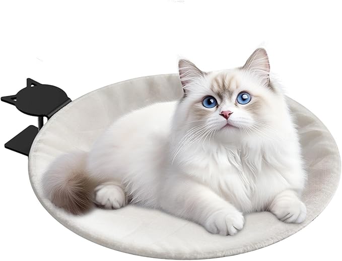 Cat Desk Bed Hammock - Clip On Hanging Nest, Washable Cover Pet Bed, 60lbs Load Capacity Table Mounted Furniture | Sleeping Climbing Furniture Apartment Home Indoor Table for Cat Comfort Rest