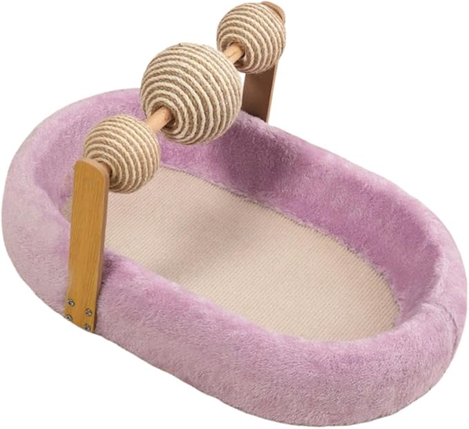 Cat Scratching Board Kitten Bed Furniture Protector Training Toys Exercise Cats Scratcher Bed Cat Scratching Pad for Resting- Purple