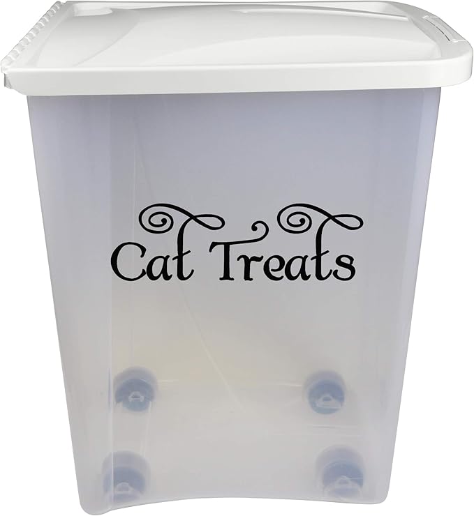 Bright Pink - Cat Treats Vinyl Decal - Kitten Pet Snacks Swash - 4.75w x 1.5h inches - Die Cut Sticker