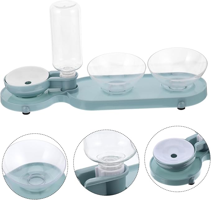 COLLBATH Automatic Cat Water Feeder 2 Tilt Bowls 500ml Pet Feeder Bowl Pet Water Dispenser for Cats