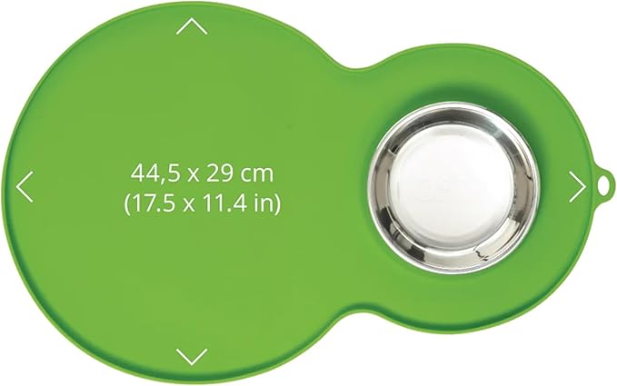 Catit Peanut Shape Cat Placemat, Green, 17.5” x 11.4”, Medium, Model: 44012
