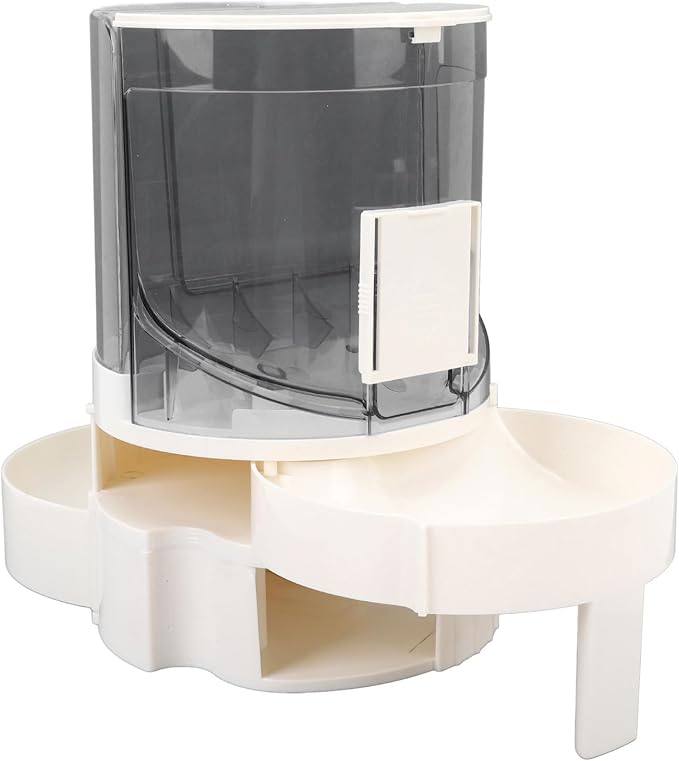 Asixxsix Automatic Pet Feeder, Rotating Retractable Design Blocks Dust Automatic Cat Feeder, 2 in 1 Pet with 1.3lbs Food .3L Water Capacity for Cats Small Dogs (Grey)