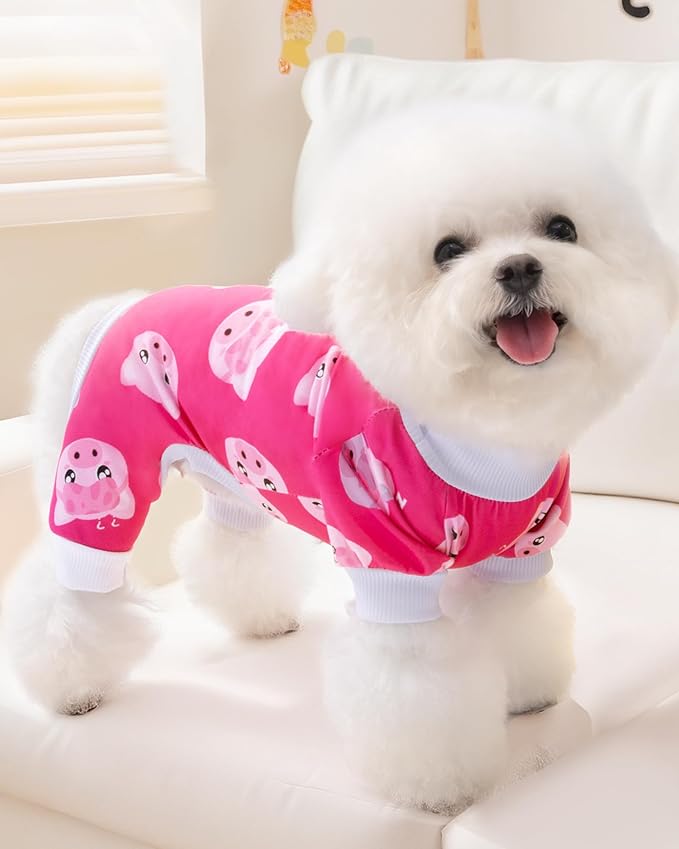 XPUDAC Dog Pajamas Soft Stretchy Pig Dog Clothes for Large Dogs Pet Jumpsuit Cat Apparel-3XL