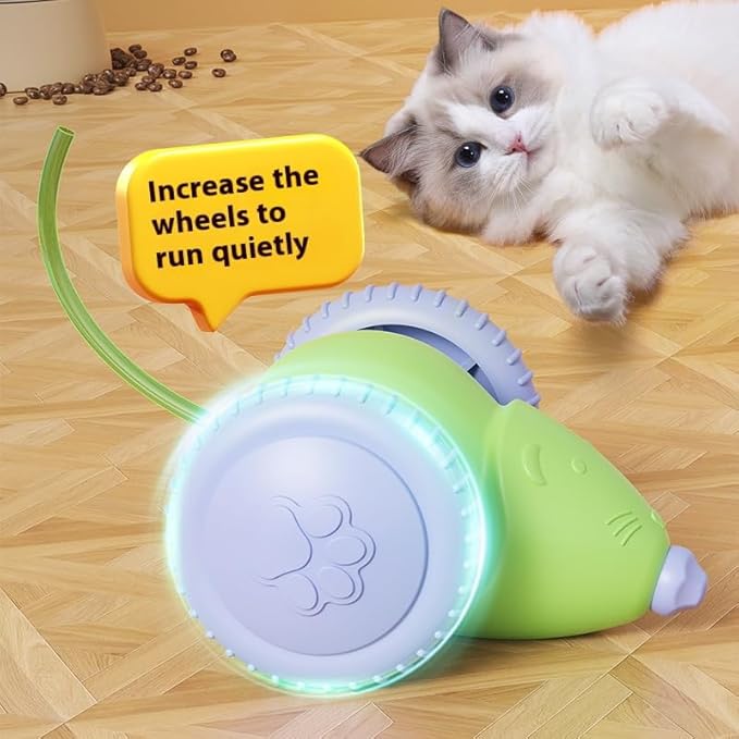 Interactive Cat Toys for Indoor Cats, Kitten Toys Like a Mouse, Rechargeable Cat Mouse Toy with Tail & Lights, Cat Toys for Bored Indoor Adult Cats, Automatic Cat Toy for Enrichment Exercise