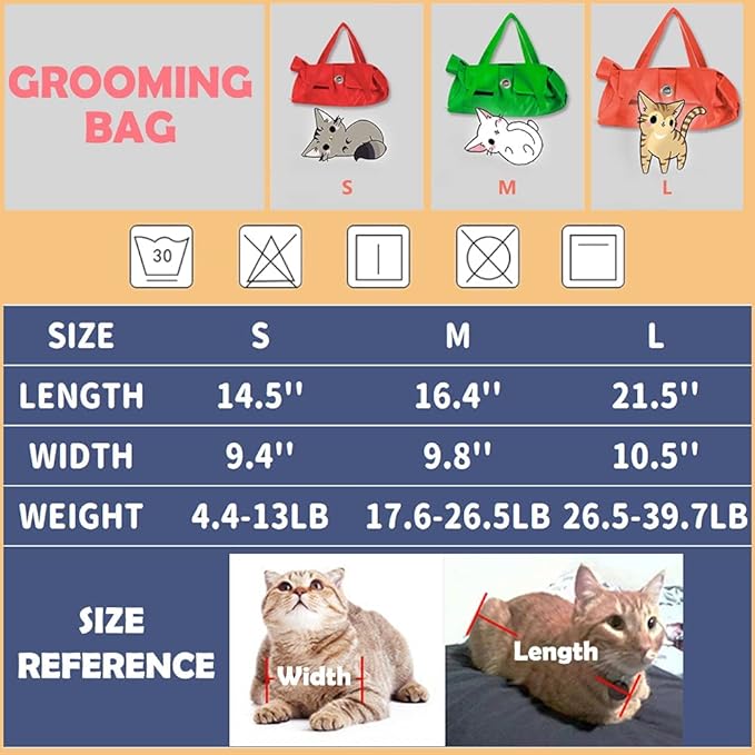 Cat’s Restraint Bag for Claw Care Nail Trimming Anti-Scratching Grooming Bag for Cats Medical Examination(Yellow-s)