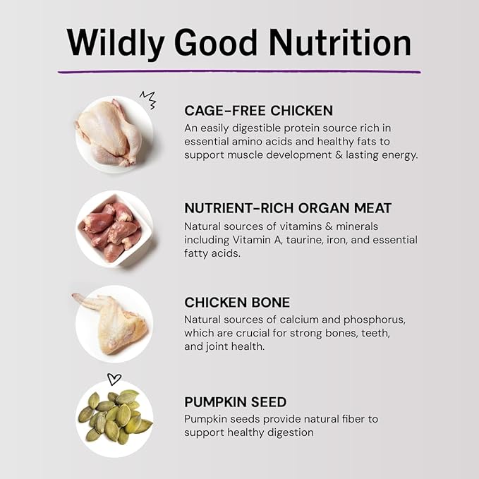 Stella & Chewy's Freeze-Dried Raw Cat Dinner Morsels - Premium Chicken Recipe with 98% Cage-Free Meat & Organs - Natural Grain-Free Cat & Kitten Food - Made in USA - 18 oz