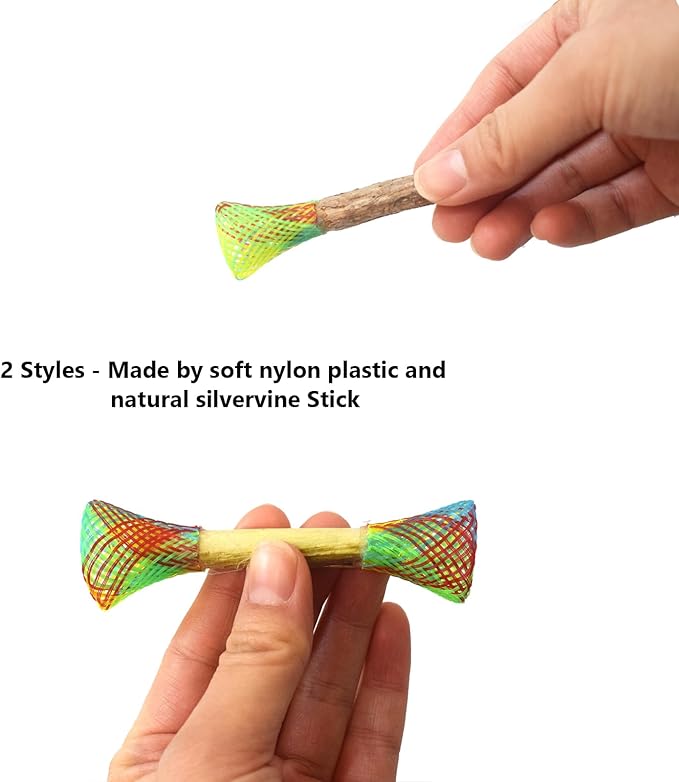 IUHKBH Cat Fun Tubes with Silvervine Sticks, 6 PCS Spring Toy Mesh Tubes Kitten Toys Self-Play Interactive Cat Toys for Swatting, Biting, Hunting & Chewing