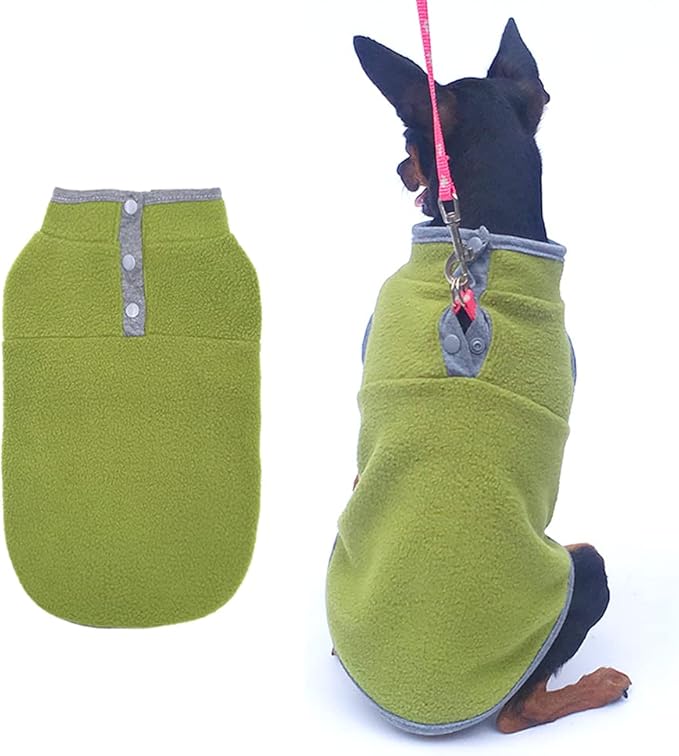 Dog Fleece Sweater, Soft Dog Vest Apparel Sleeveless Puppy Winter Cold Weather Clothes Doggie Jacket Pullover for Small Medium Dogs and Cats (Medium, Green)