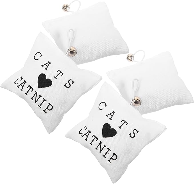 Milisten Catnip 3pcs Embroidered Canvas Catnip Bags Kitten Chew Teeth Cleaning Random Colors for Indoor Cats and Kittens