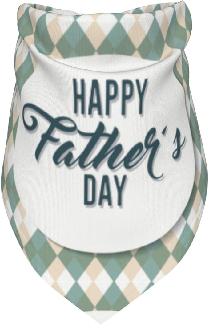 Happy Father's Day Dog Bandana Adjustable Reversible Triangle Dog Scarf Scarves Pet Bibs Costume Accessory Decor for Cats