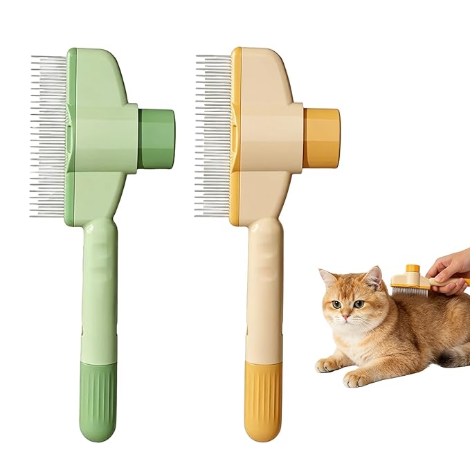 2-Piece Pack Cat Combs For Indoor Cats,Cat Brushes For Indoor Cats,Cat Comb For Shedding,Cat Hair Brush,Cat Brush Effectively Removes Shed And Tangled Fur From Dogs,Providing A Comfortable