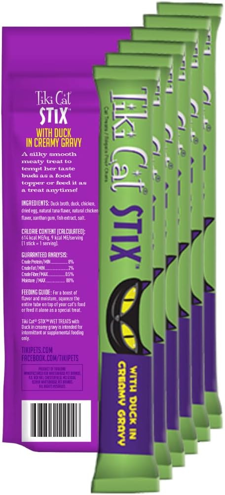 Tiki Stix Wet Mousse Single Serve Lickable Treats | All 6 Flavors | 36 Stix in Total | Bundle with Toy and Booklet