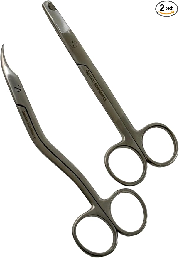 2 Piece Count - Small Animal Nail Cutters Scissors Style Claw Trimmer for Dogs, Cats, Birds, and Other Small Animals - Stainless Steel (5.5 in + 6 in)