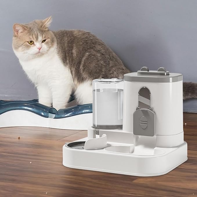 Baoblaze Cat Feeder and Water Dispenser Food Bowl Cat Food Bowl Home Floor Gravity Feeder for Indoor Cats Small Medium Dogs Rabbits