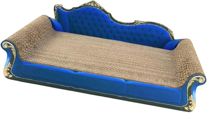 Cat Scratcher Sofa Bed Cat Scratching Board Home Furniture Protector Pet Bed Scratching Mat for Cats, Royal Blue