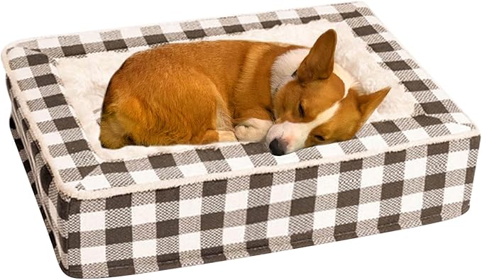 Dog Couch | Soft Pet Calming Sleeping Nest Furniture - Washable Sleeping Puppy Bed | for Living Room Crate Interior Bedroom Home