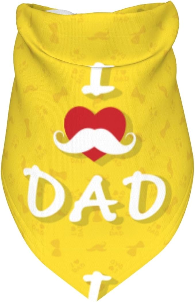 Happy Father's Day Dog Bandana Adjustable Reversible Triangle Dog Scarf Scarves Pet Bibs Costume Accessory Decor for Cats
