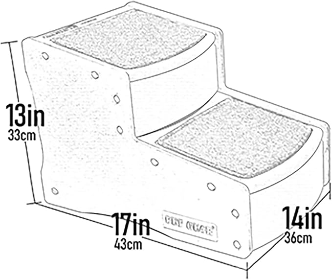 Pet Gear Easy Step II Pet Stairs, 2 Step for Cats/Dogs up to 75-pounds, Portable, Removable Washable Carpet Tread, No Tools Required, Sea Salt