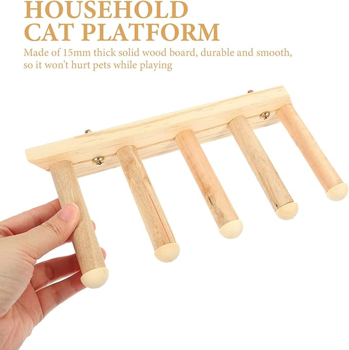 Cat Wall Steps Cat Scratch Wall Mount Shelf Cute Furniture Shelves Elevated Bed Climbing Ladder Steps Indoor Ladder Pet Plaything Wooden Log Tree