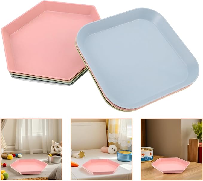 BESPORTBLE Cat Bowls Set 10pcs Shallow Round Pet Food Plates with Wide Feeding Surface, Whisker Friendly Small Cat Dishes for Indoor Kitten Feeding and Watering