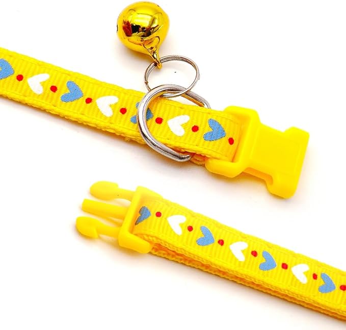 Purple XS Dog Collar with Bell, 2-Pack Girl's Puppy Collar with Bell, Nylon Cute Cat Collars Adjustable for XXS XS Little Small Female Kitten Dogs