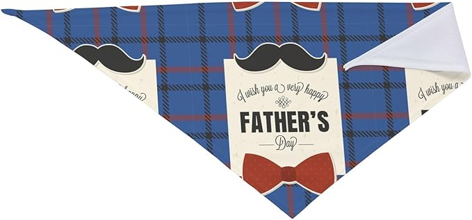 Happy Father's Day Dog Bandana Adjustable Reversible Triangle Dog Scarf Scarves Pet Bibs Costume Accessory Decor for Cats