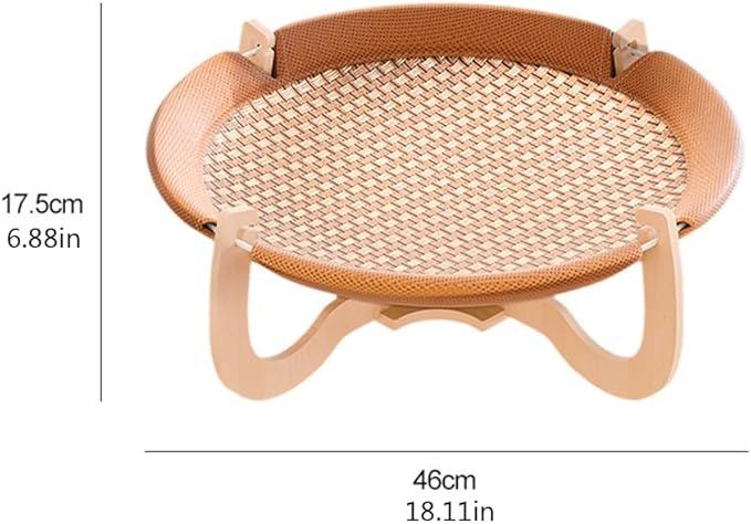 Summer Rattan Breathable Cat Bed,Removable Pet Hammock,Cat Hammock Bed,Pet Cooling Mat