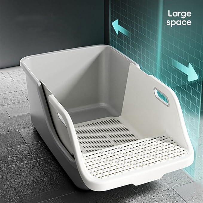Pet Supplies, Extra Large Splash-Proof Cat Litter Box, Nonstick Semi-Enclosed Pet Toilet