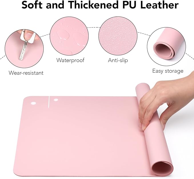Cat & Dog Pet Feeding Mat,Pet Food Mats for Floor Waterproof,Protects Floors from Spills, Cat Bowl Mats for Food and Water,Pink