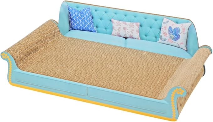 Cat Scratcher Bed Corrugated Cardboard Lounge Sofa Scratching Pad Prevents Furniture Damage Protector Resting Playing Sleeping Suitable for All Ages