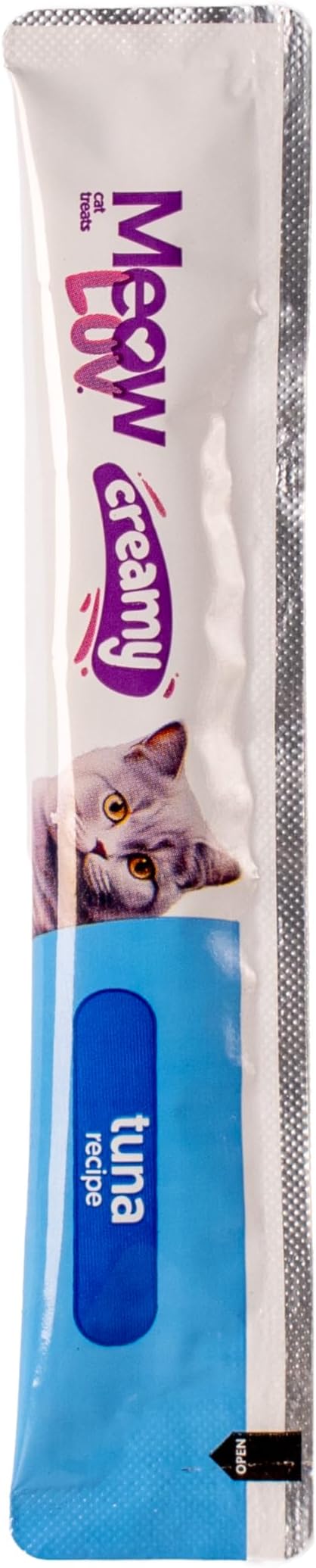 Ultra Chewy Meow Luv Lickable Cat Treats for Cats - Tuna Flavor Squeeze Tubes - Carrageenan Free, No Artificial Preservatives - Prebiotic Fiber, L-Taurine & Milk Thistle - 0.5 oz Tubes, Pack of 10